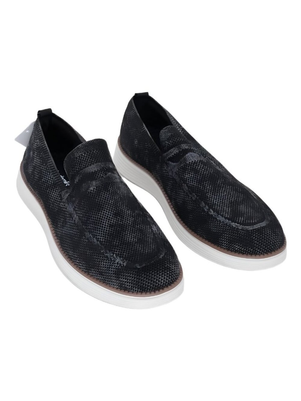 Akademiks Men's Dayton Slip-On Shoe Faux Loafer Black Gray US 11M EU 44